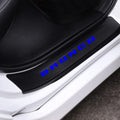 Carbon Fiber Vinyl Sticker Car Door Sill Protector Scuff Plate Pack of 2 M891
