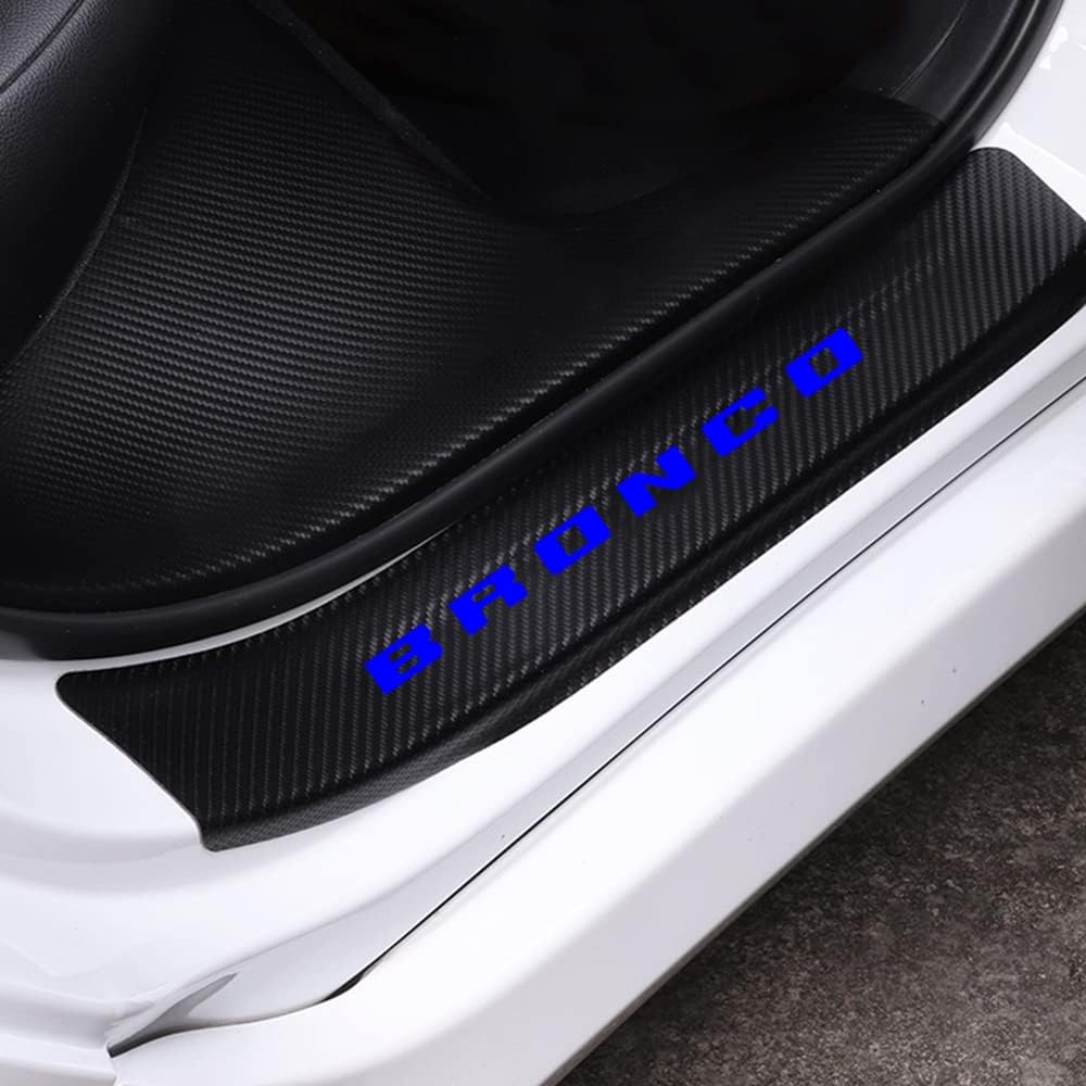 Carbon Fiber Vinyl Sticker Car Door Sill Protector Scuff Plate Pack of 2 M891