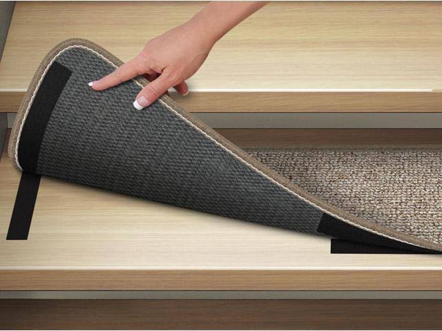 Set of 15 Attachable Carpet Stair Treads Pebble Beige 8 in. x 30 in. S5900