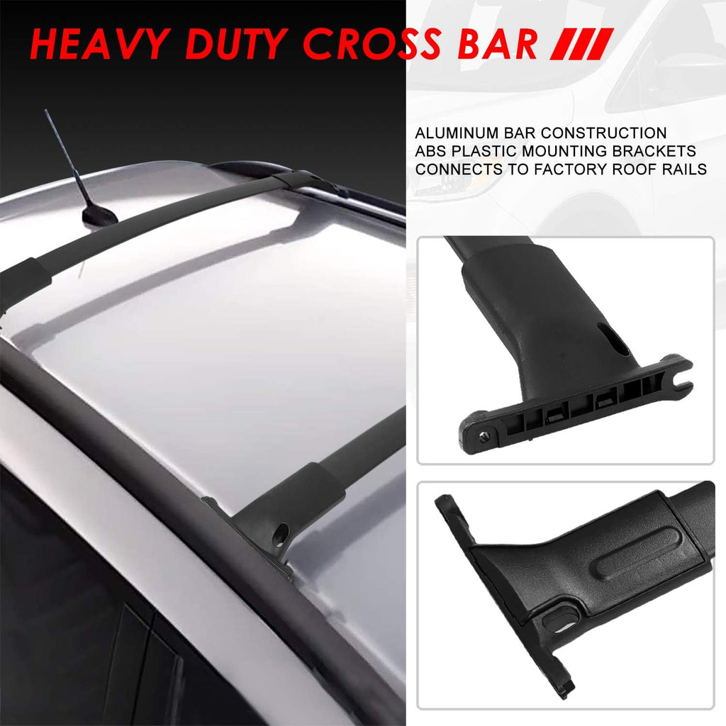 Matte Black Aluminum Roof Rack Cross Bars Pack of 2 E949