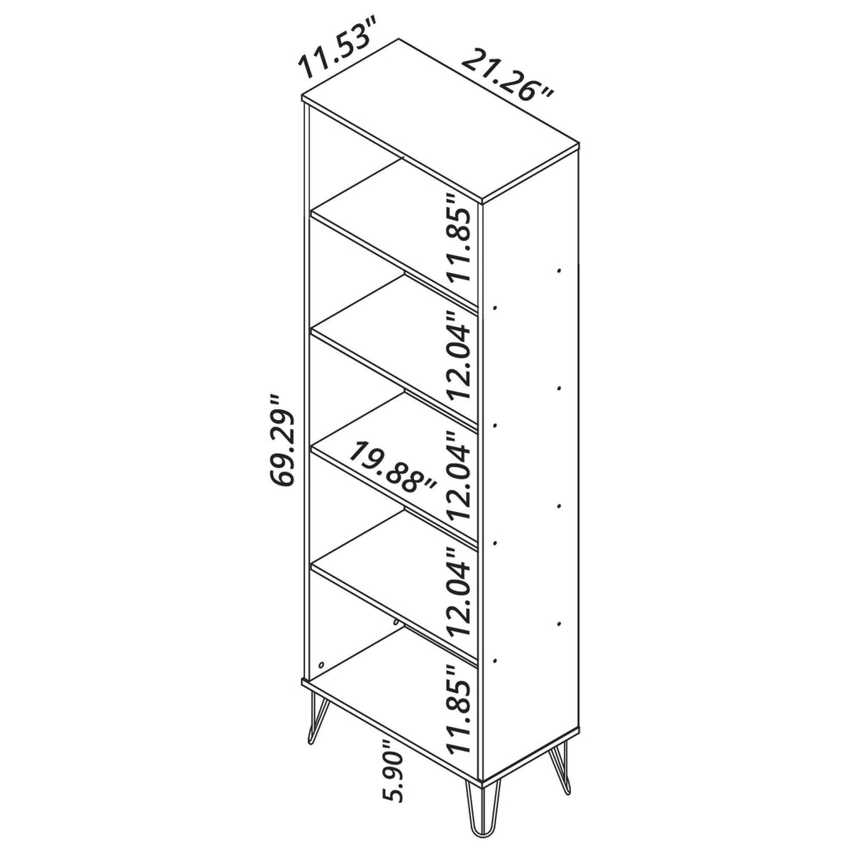3-Piece Multi Size Bookcases in Midnight Blue N9534