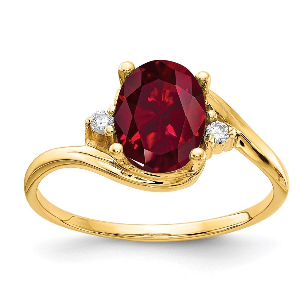 Oval Created Ruby and Diamond Ring H345486