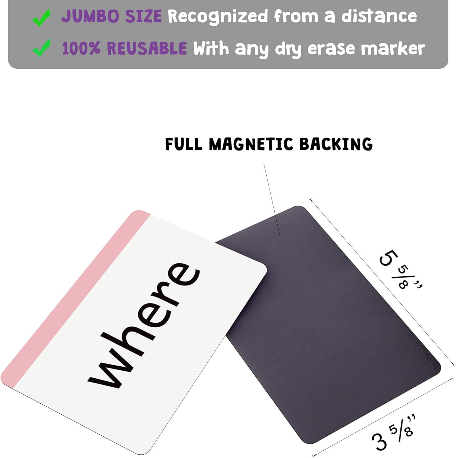 40 Large Dolch Magnetic Flash Cards C98532