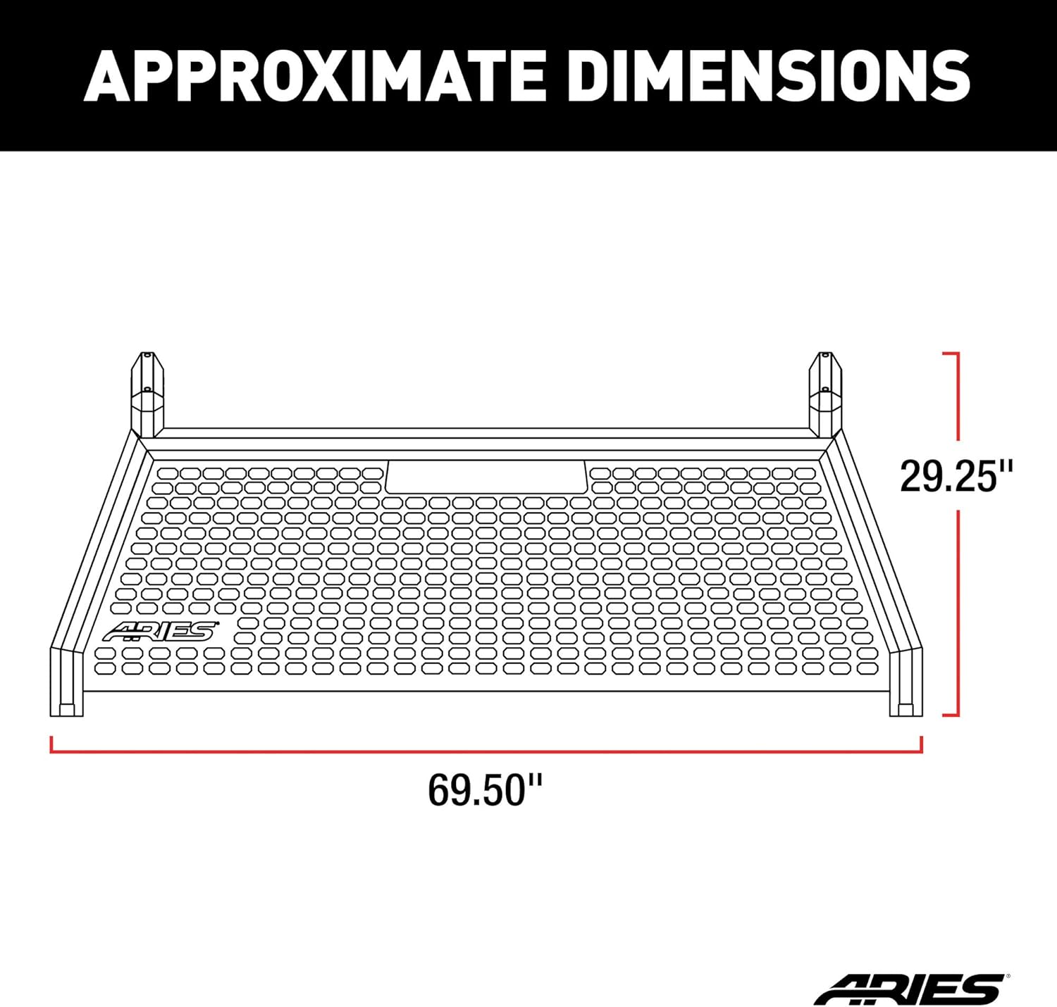Black Aluminum Truck Headache Rack Cab Protector D156727