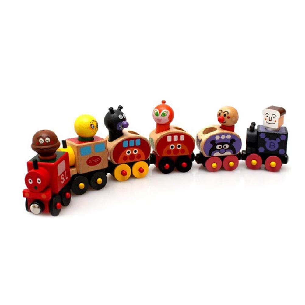 6pcs Wooden Magnetic Train Toy I553