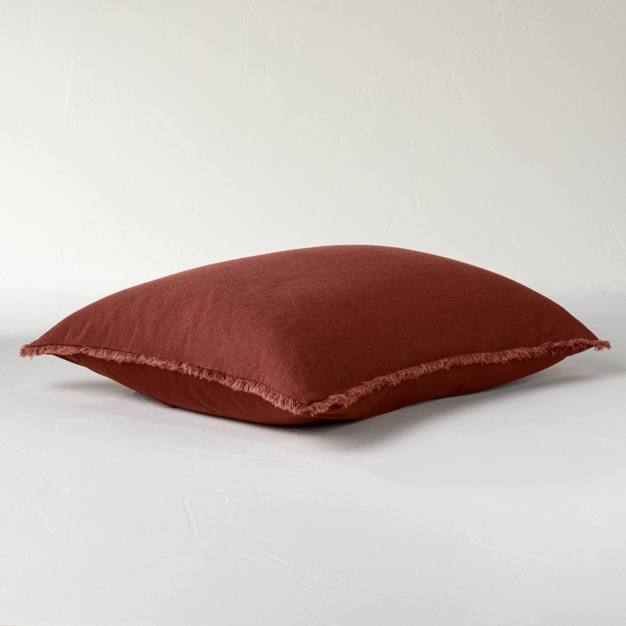 Heavyweight Linen Blend Comforter & Sham Set Dark Clay P881