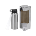 Silver 32 oz Vacuum-Insulated Water Bottle with 2 Lids W455189