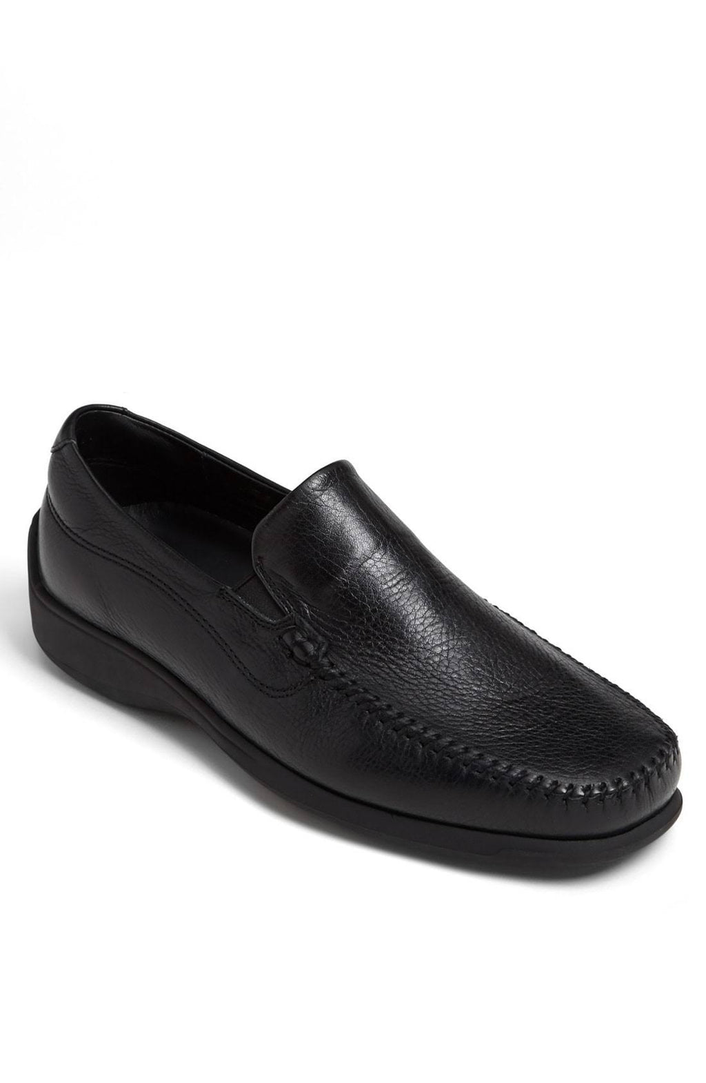 Black Waxed Leather Shoes B2715