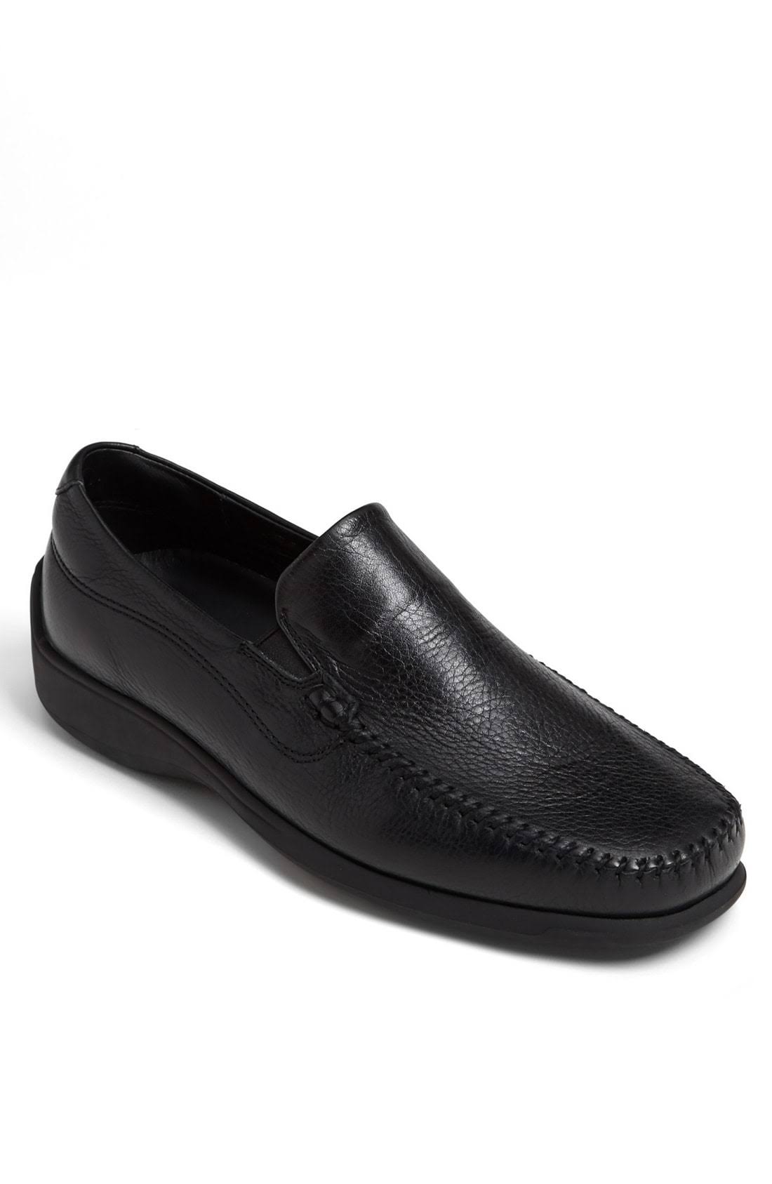 Black Waxed Leather Shoes B2715