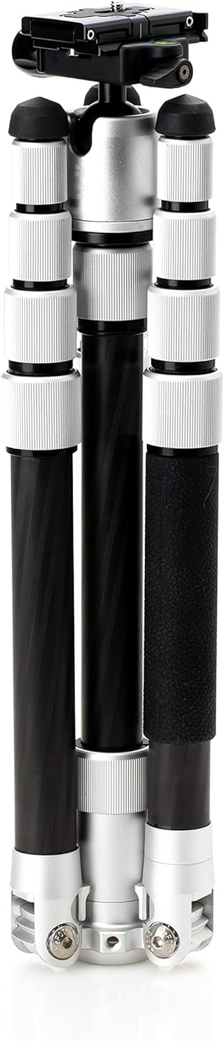 Silver 1 Series Carbon Fiber Travel Tripod with Ballhead and Monopod P787
