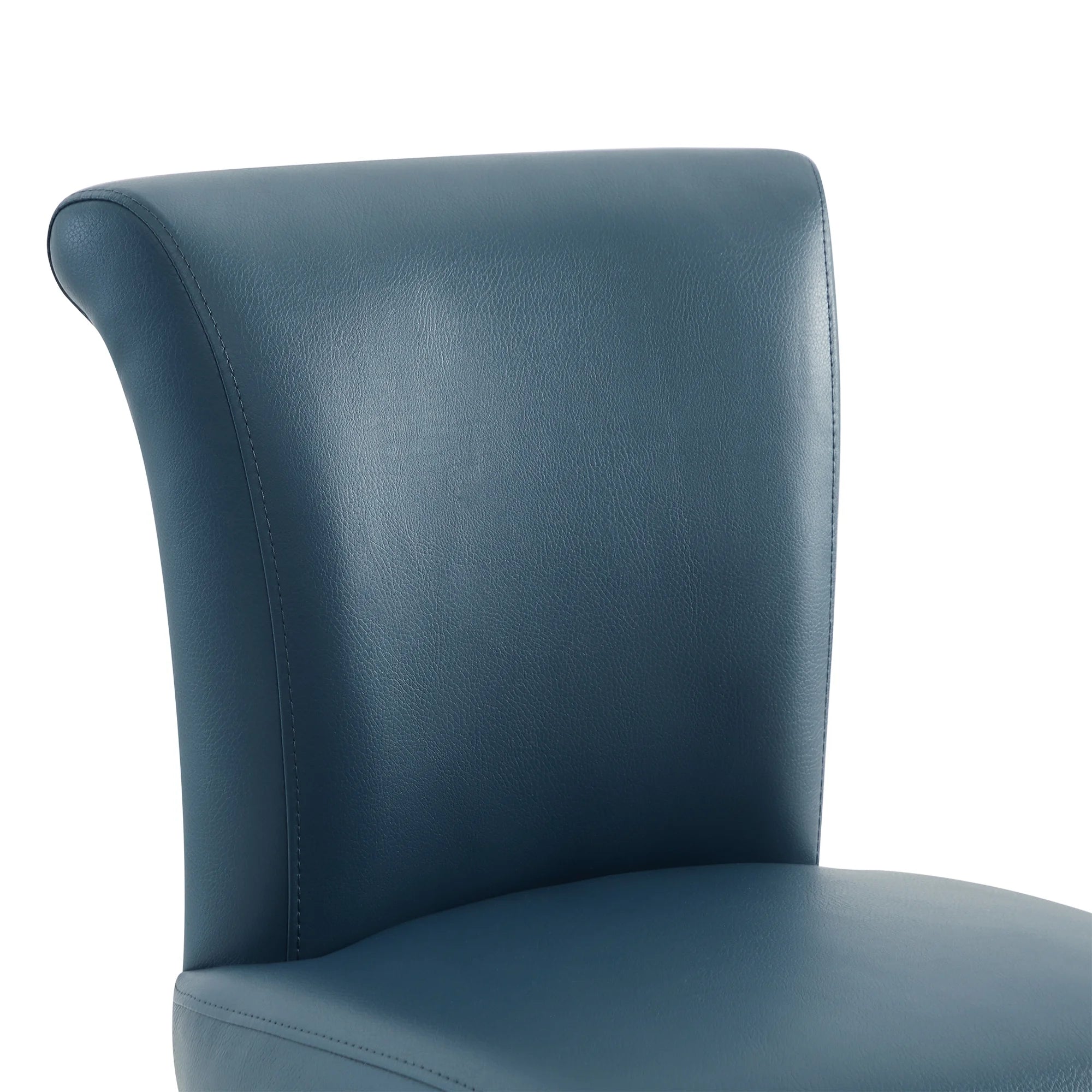Dark Blue Faux Leather Upholstered Swivel Counter Bar Stools Set of 2 H141735