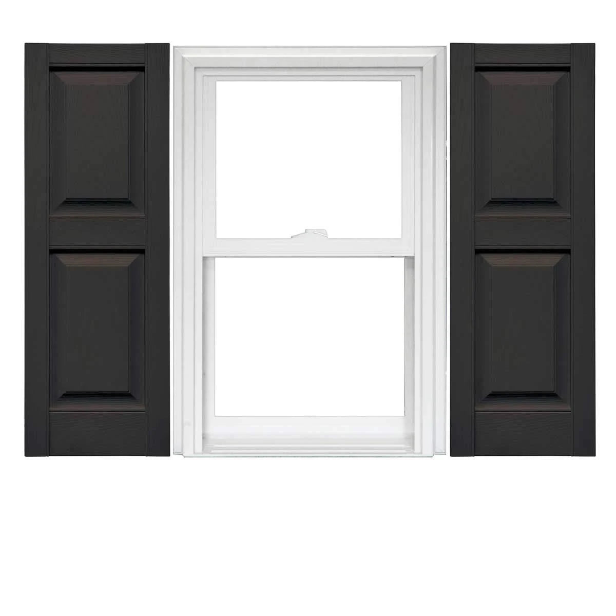 Raised Panel Vinyl Shutters 1 Pair 14.75 x 51 Musket Brown E4574