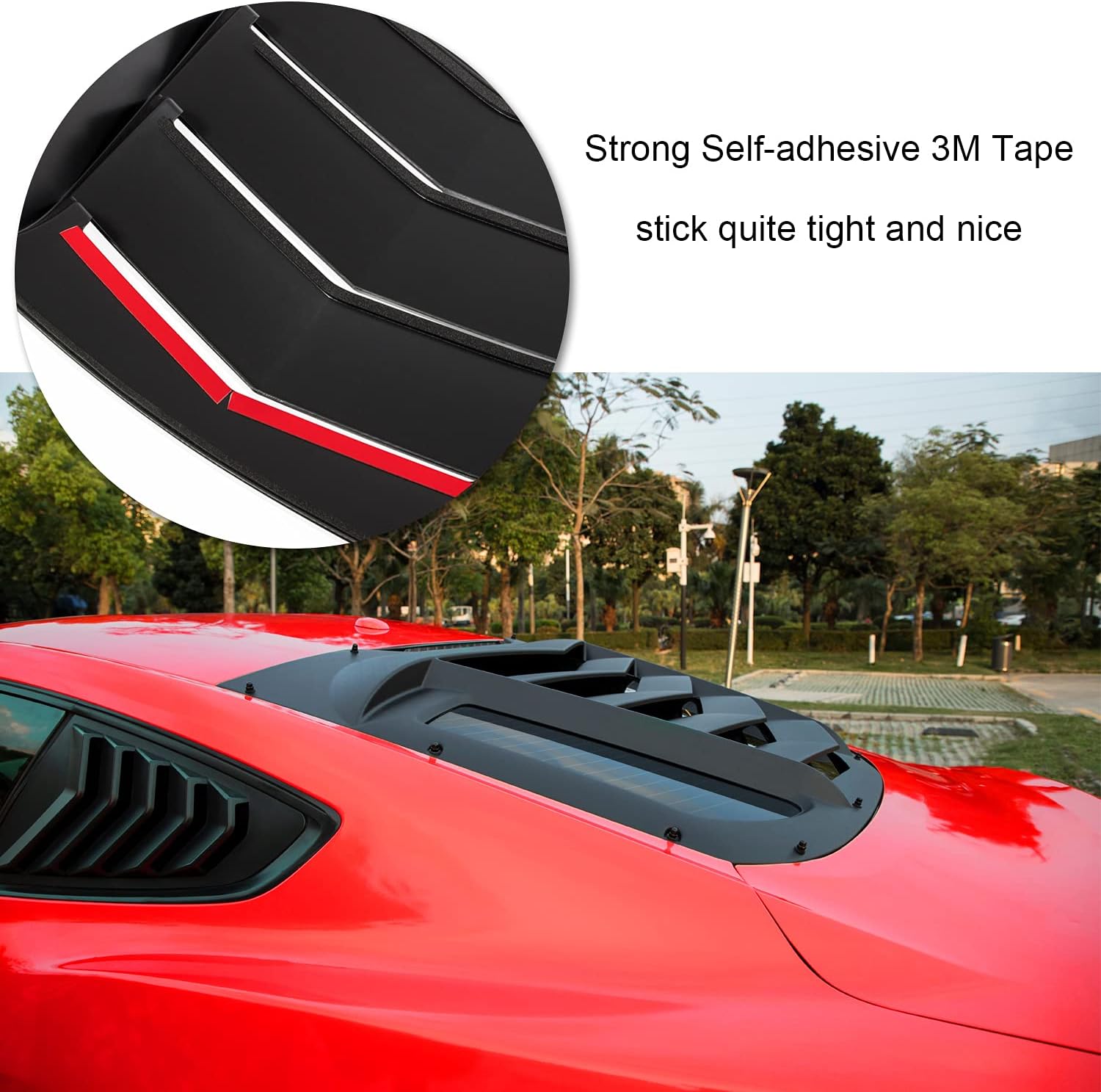 Matte Black Window Louvers for Ford Mustang 2015-2020 K2790