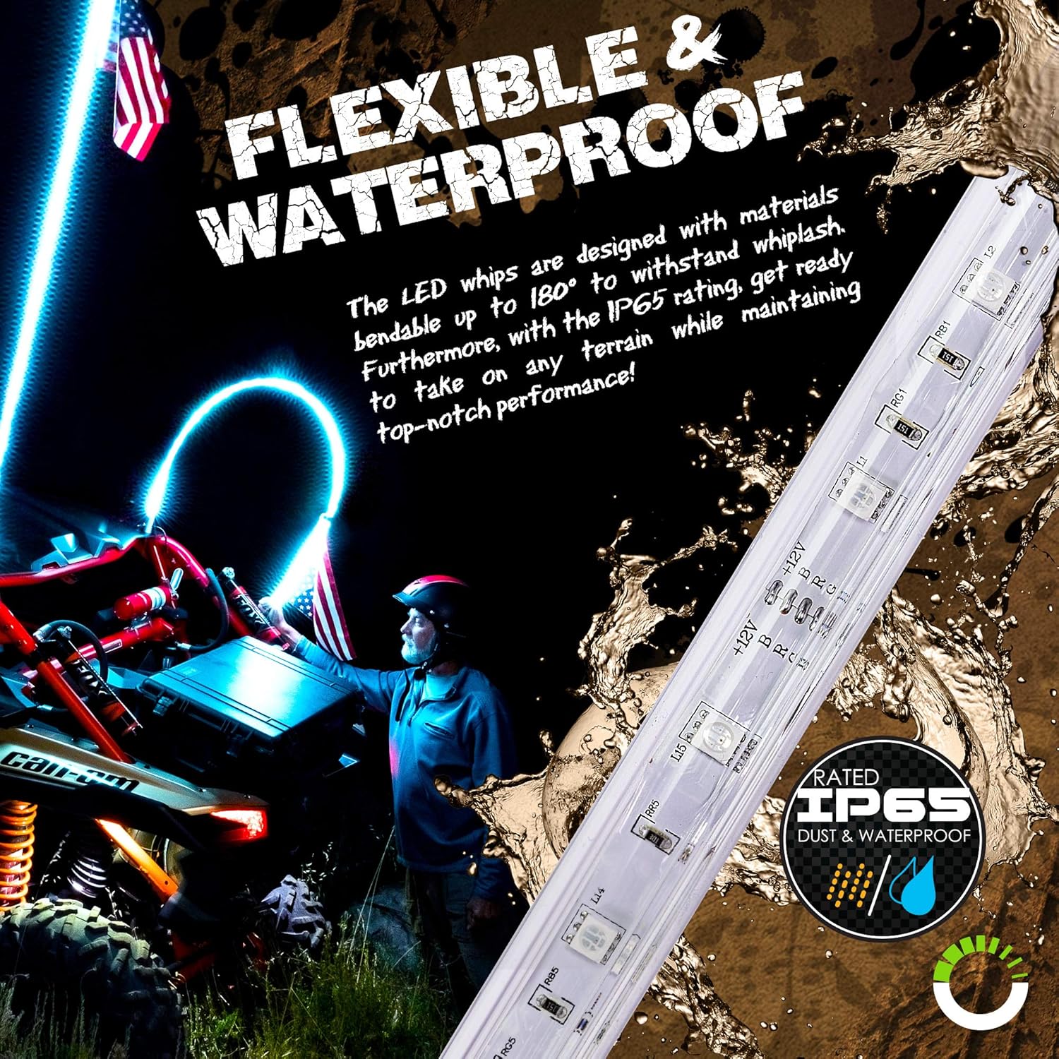LED Whip Light Antenna for UTV ATV F596