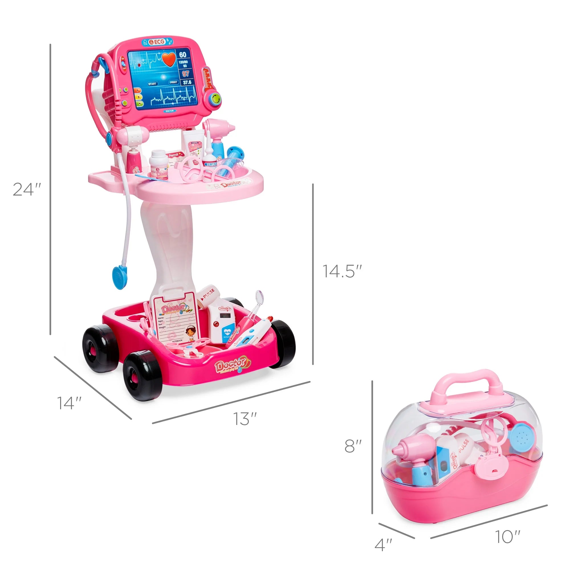 Pink Pretend Medical Station Set with Carrying Case O6435