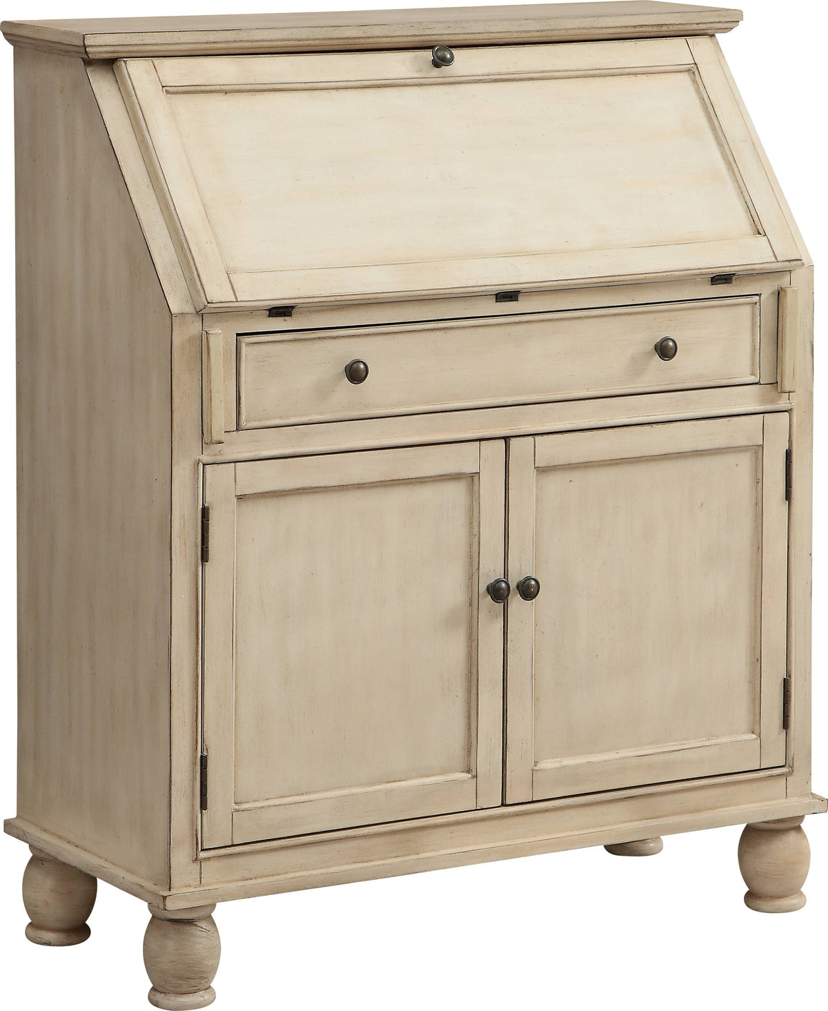 Cream Two Door One Drawer Drop Lid Cabinet with Power O58628