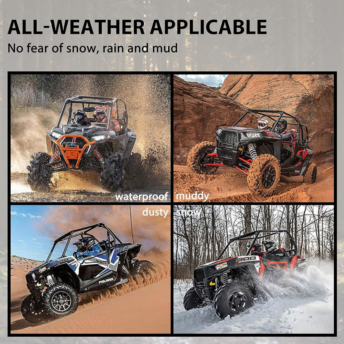 Clear Dustproof Hard Coat Poly Vented Full Windshield for Polaris RZR XP 1000 C2601