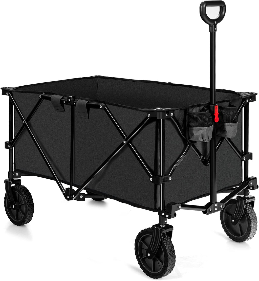 Grey Collapsible Folding Utility Wagon Cart with Cover Bag B145528