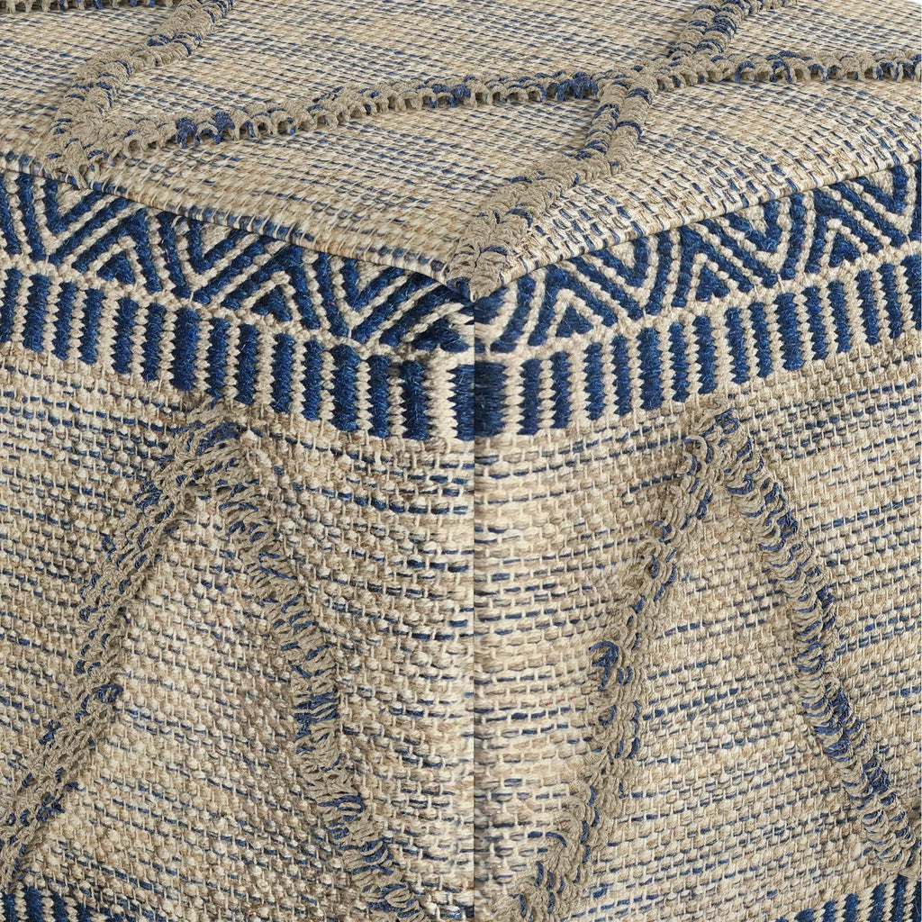 Square Pouf Blue/Natural T787211