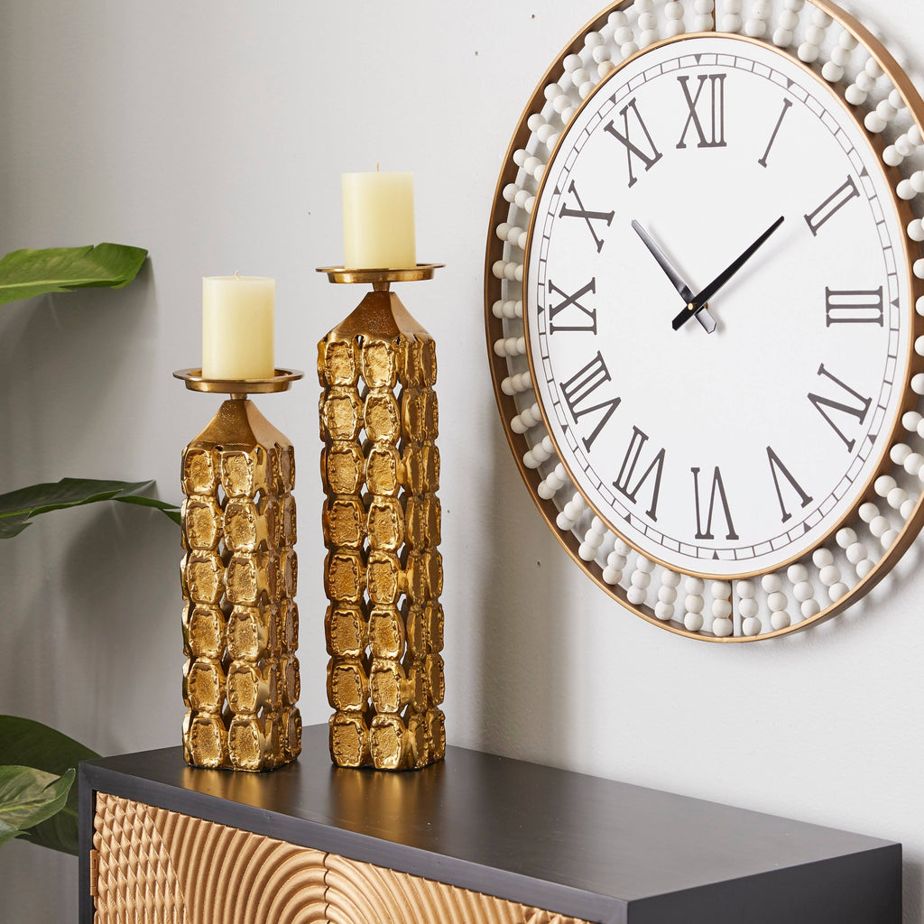Gold Aluminum Candle Holder 19 R305306