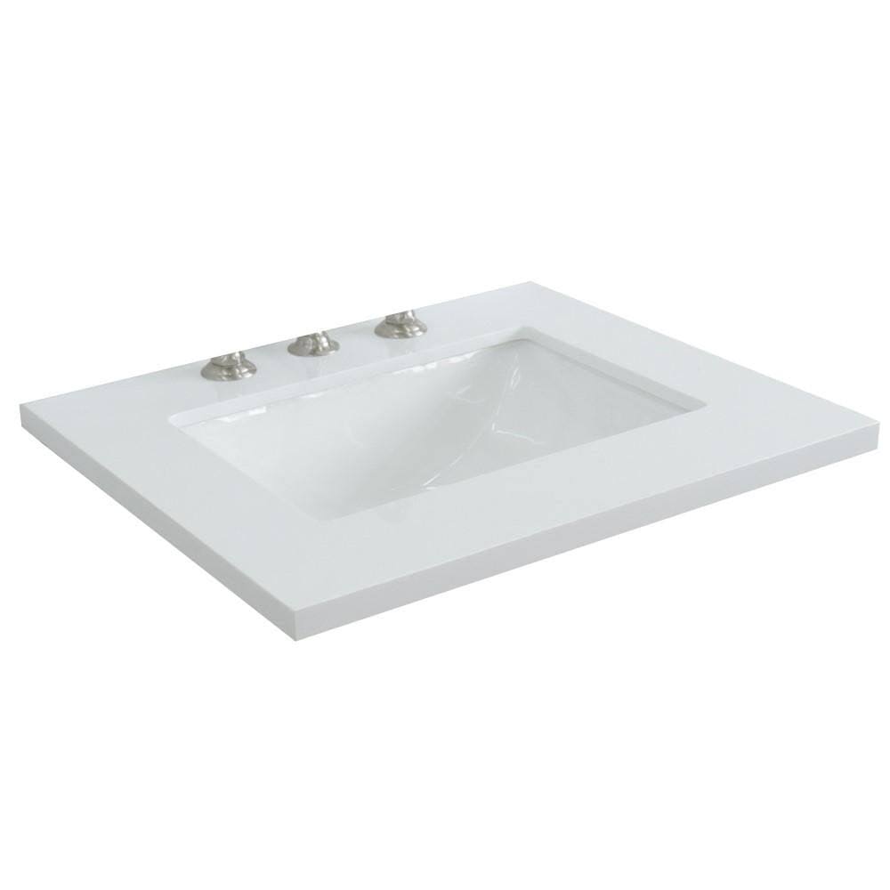 White Carrara Top Single Rectangle Sink B5144