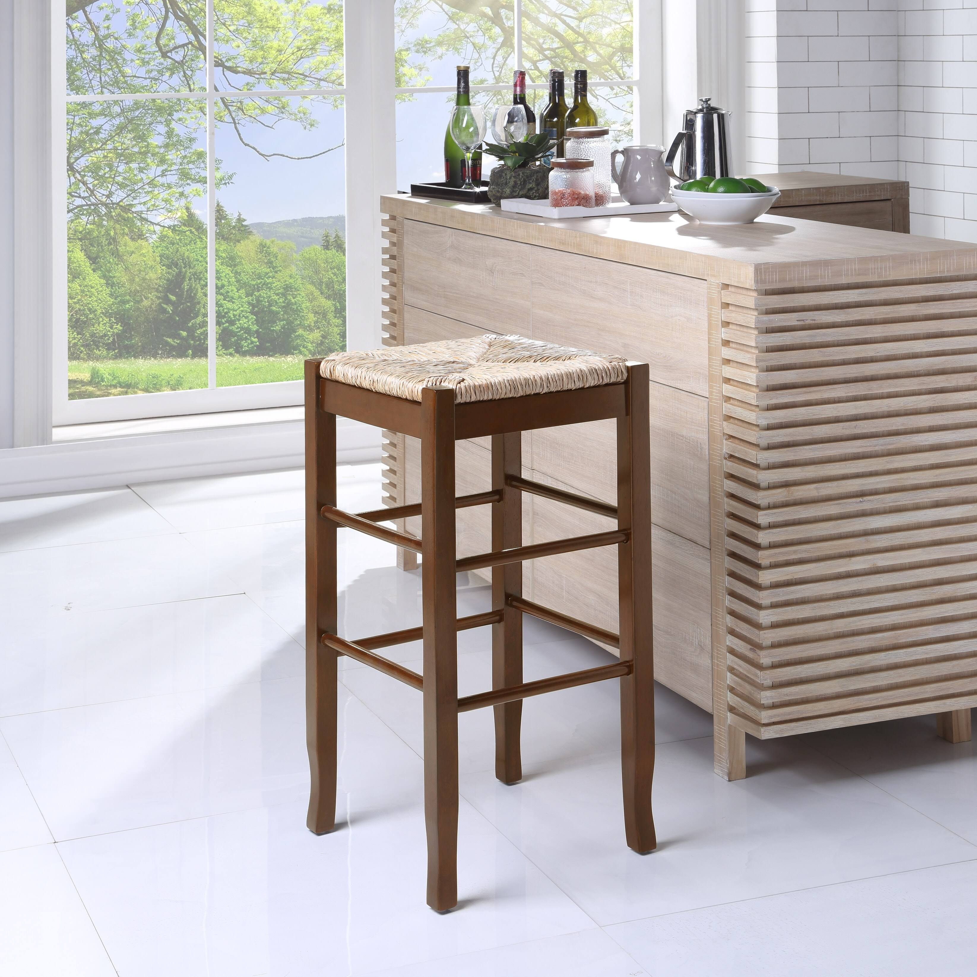 Square Counter Stool Cappuccino G37348