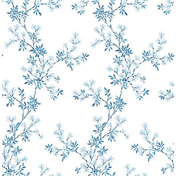 Blue Floral Trail Wallpaper C2506
