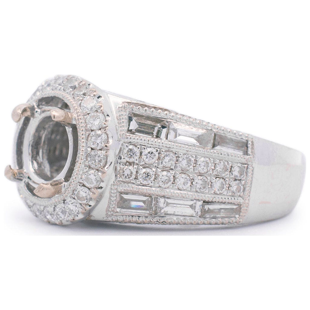 14K White Gold Halo Diamond Engagement Ring H554279