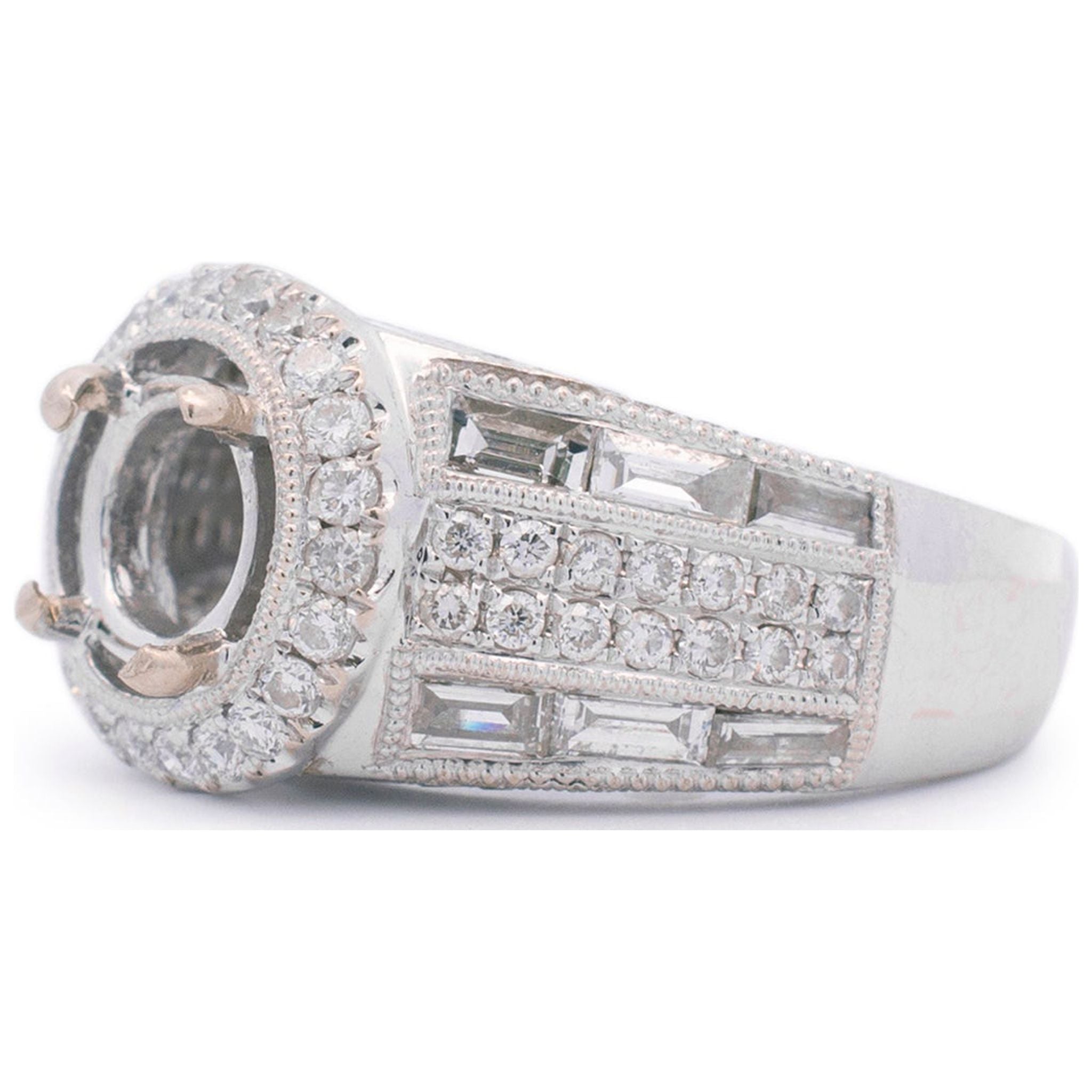 14K White Gold Halo Diamond Engagement Ring H554279