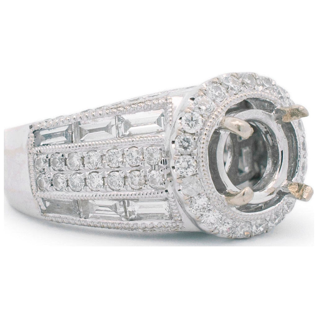 14K White Gold Halo Diamond Engagement Ring H554279