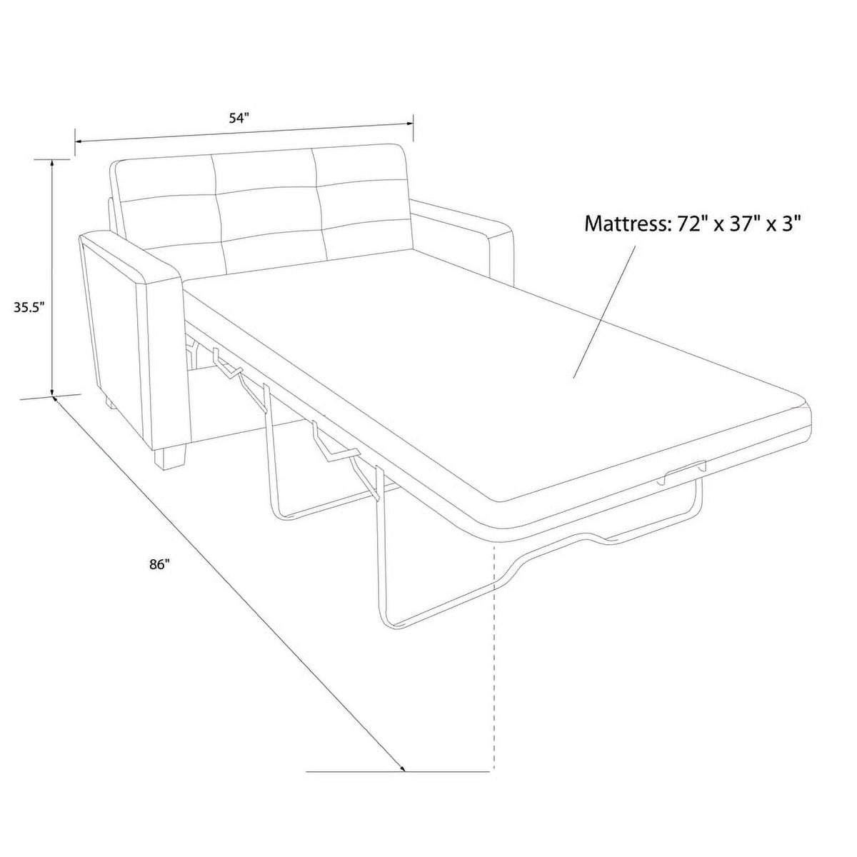 Gray Linen Loveseat Sleeper Sofa Q7661