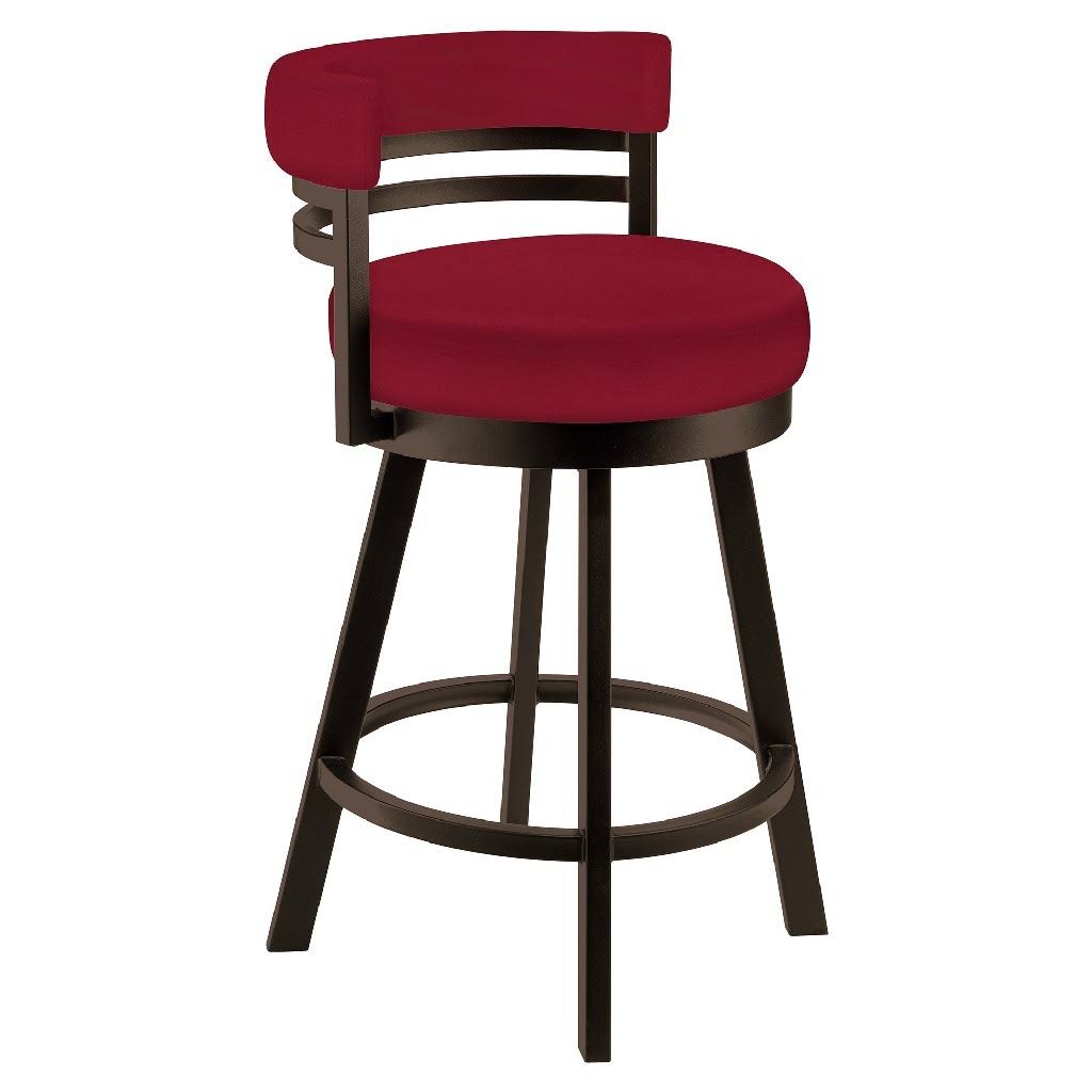 Red Faux Leather Swivel Barstool K761