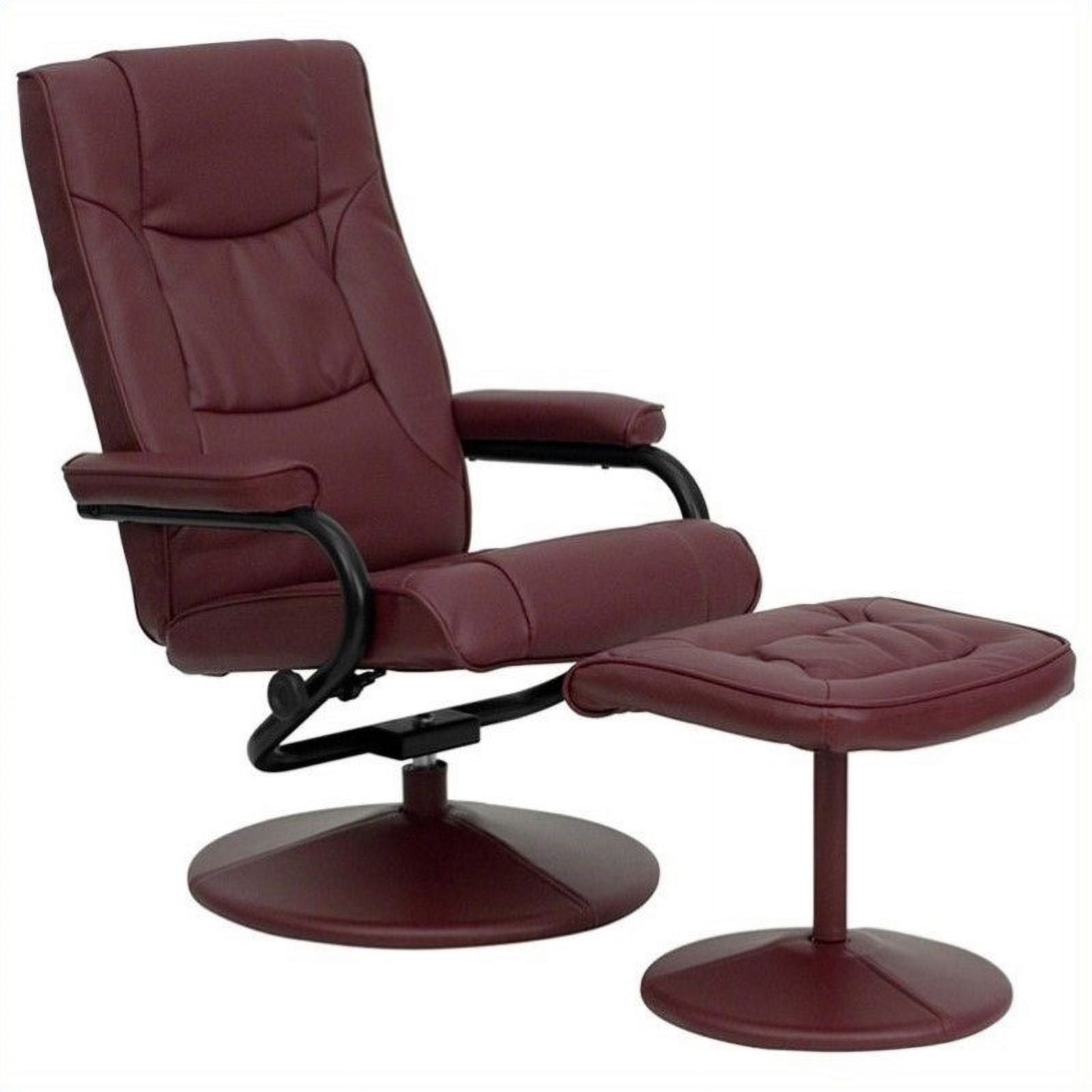 Burgundy Recliner and Ottoman U2207