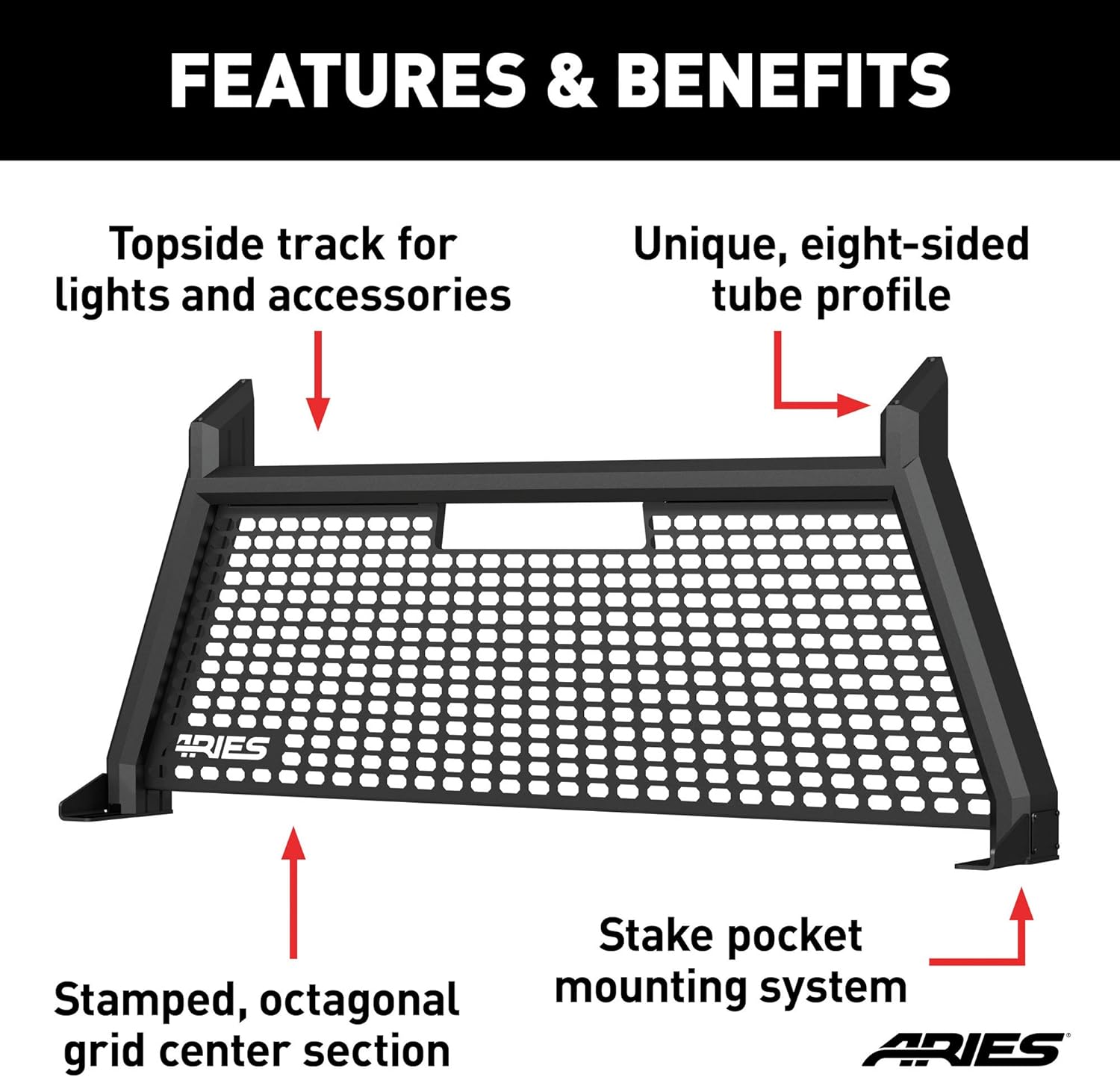 Black Aluminum Truck Headache Rack Cab Protector D156727