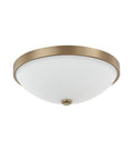 2 Light Flush Mount, Aged Brass R293