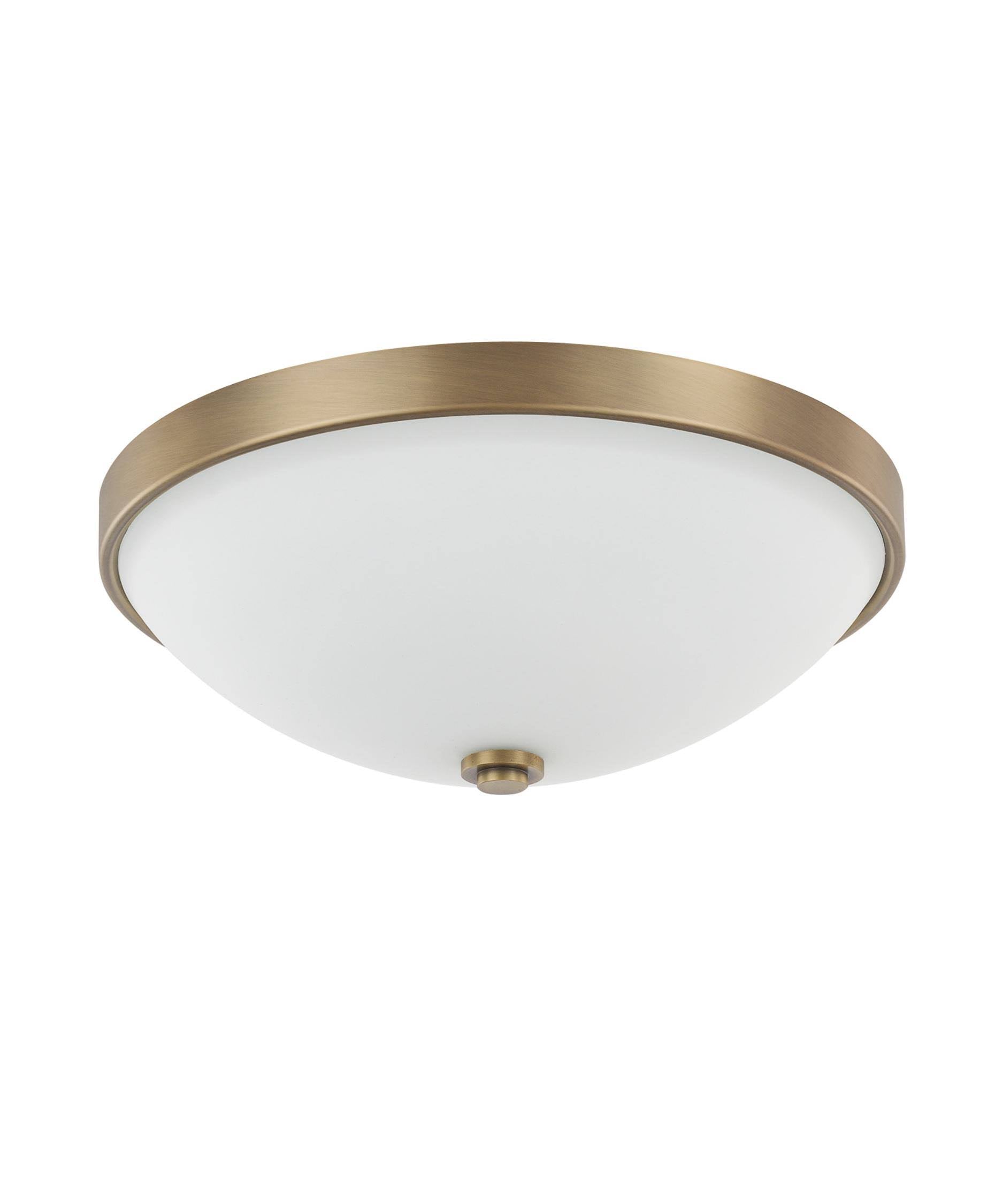 2 Light Flush Mount, Aged Brass R293