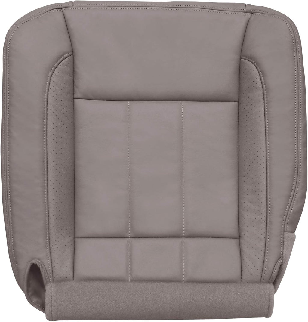 Driver Bottom Perforated Leather Seat Cover Khaki Tan I344471