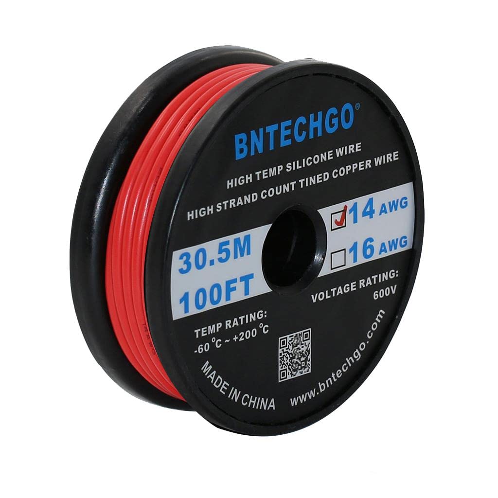 14 Gauge Silicone Wire Spool 200 ft Blue 14 AWG Stranded Tinned Copper Wire Pack of 2 N776