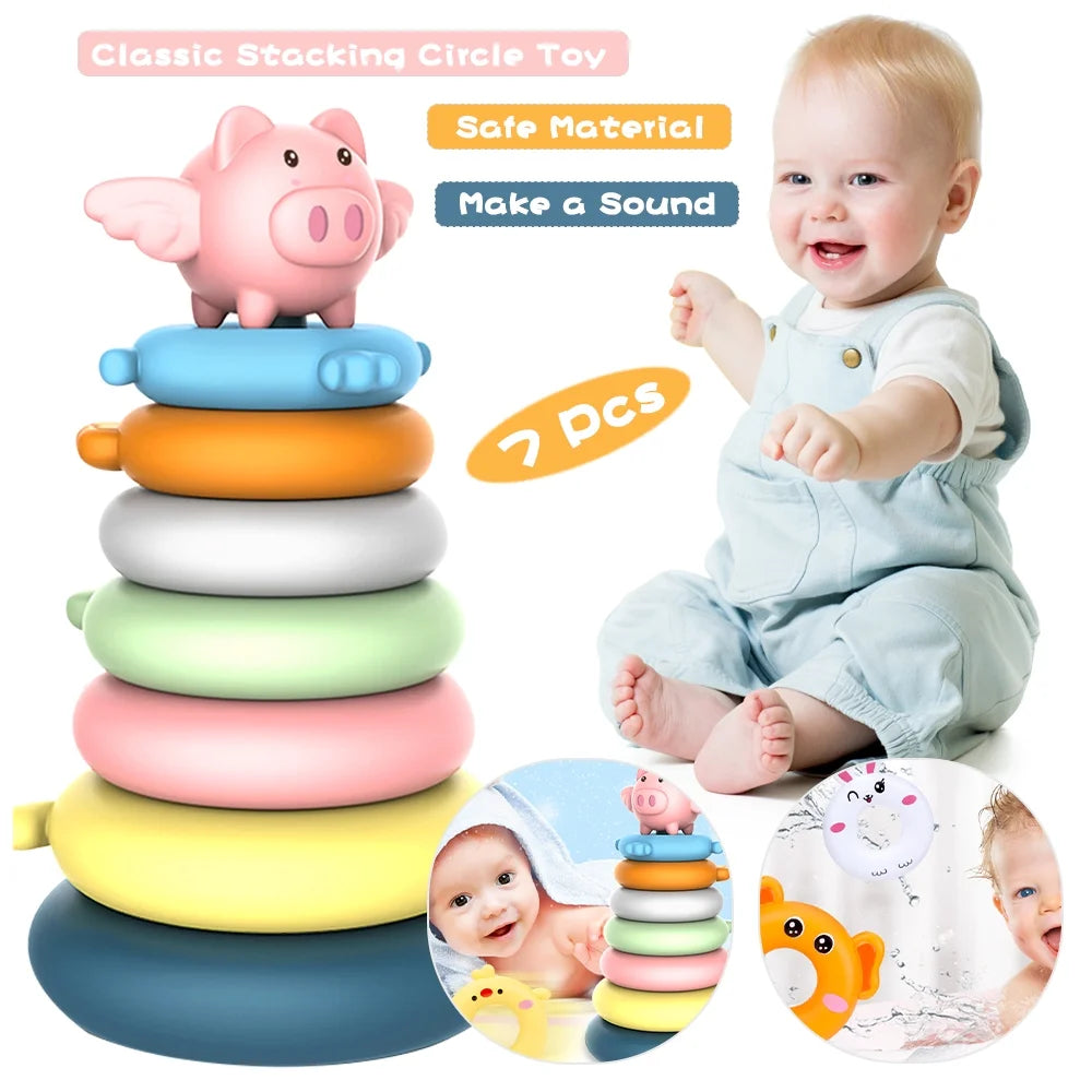 7 Pcs Soft Stacking Rings Toy Y5022
