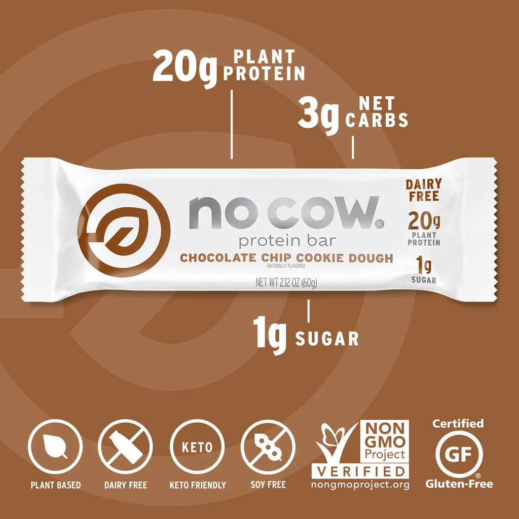 Chocolate Chip Cookie Dough Vegan Protein Bars, Box of 12 F230111