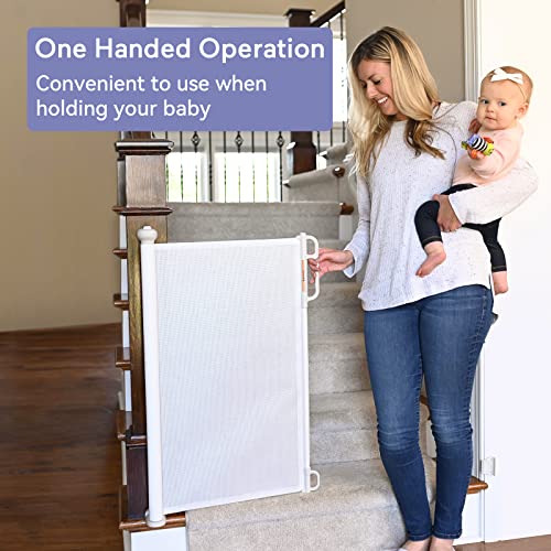 Black 41" Tall Retractable Mesh Baby Gate Z651