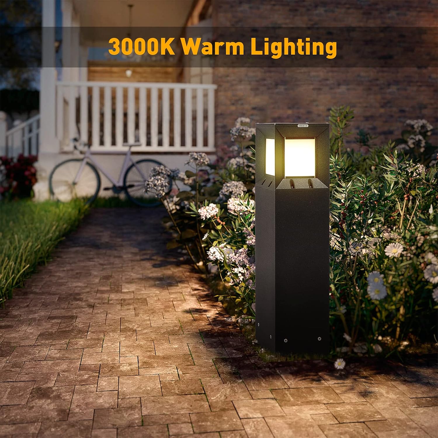 Solar Landscape Path Light, 32 Inches Outdoor Bollard Lighting A5627