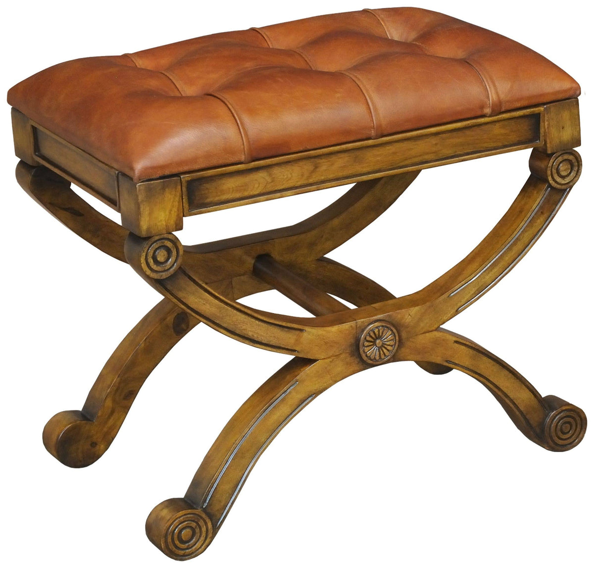 Brown Leather Stool A57078