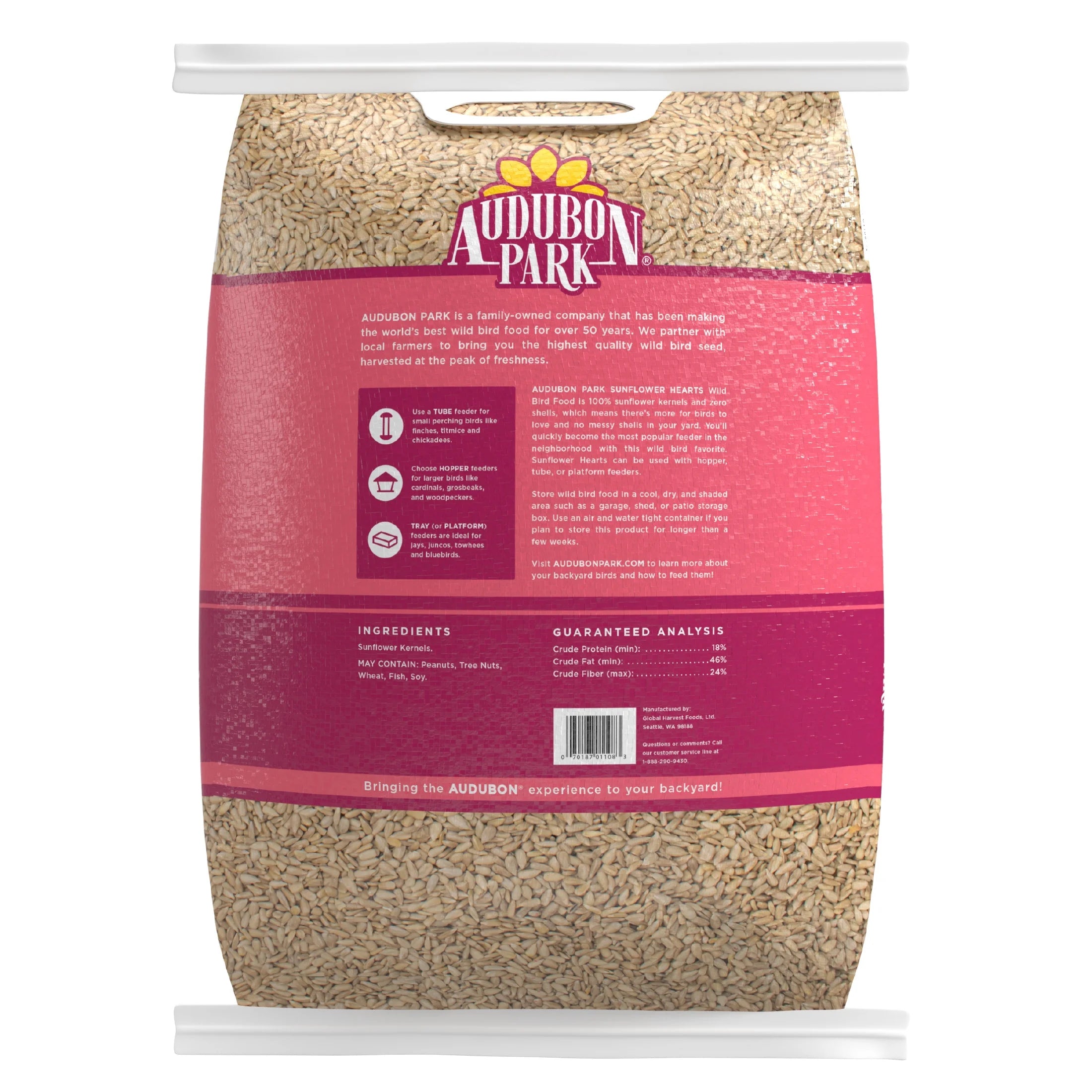 Sunflower Hearts Wild Bird Food, 15 lbs. D91395