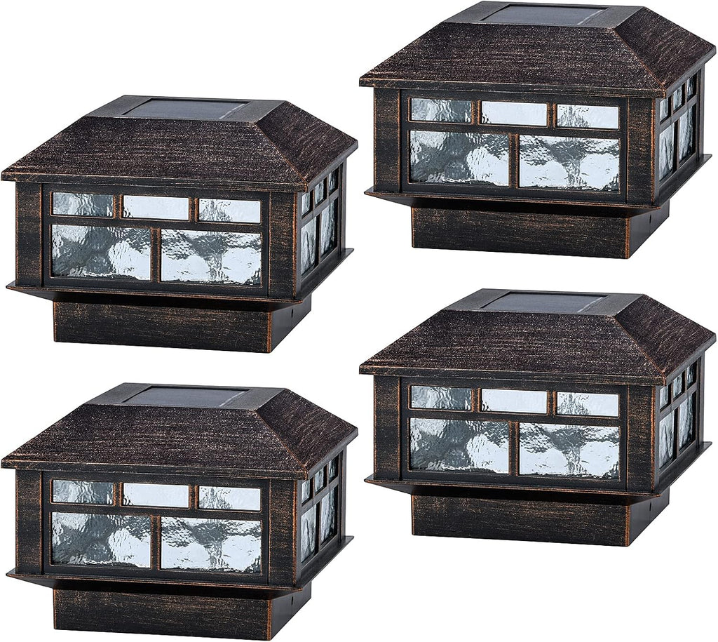 12 Pack White Solar LED Post Cap Lights Z7919