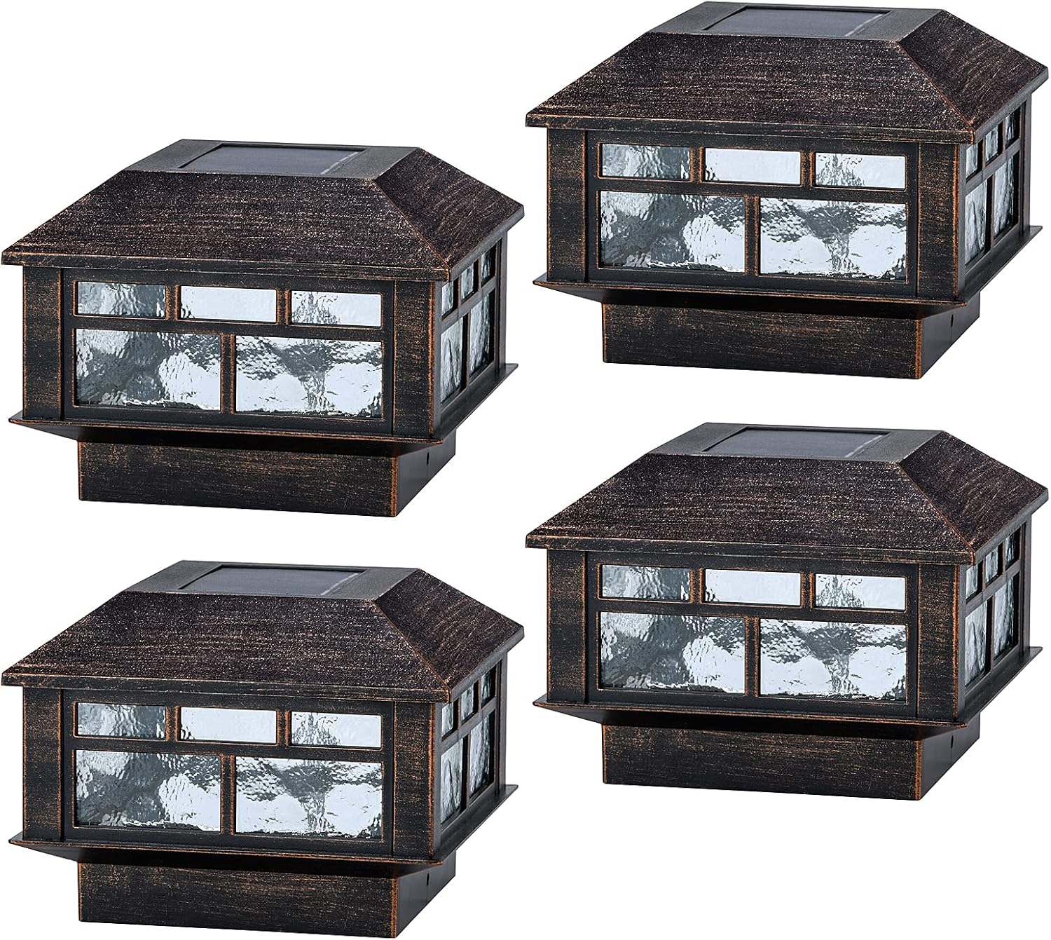 12 Pack White Solar LED Post Cap Lights Z7919