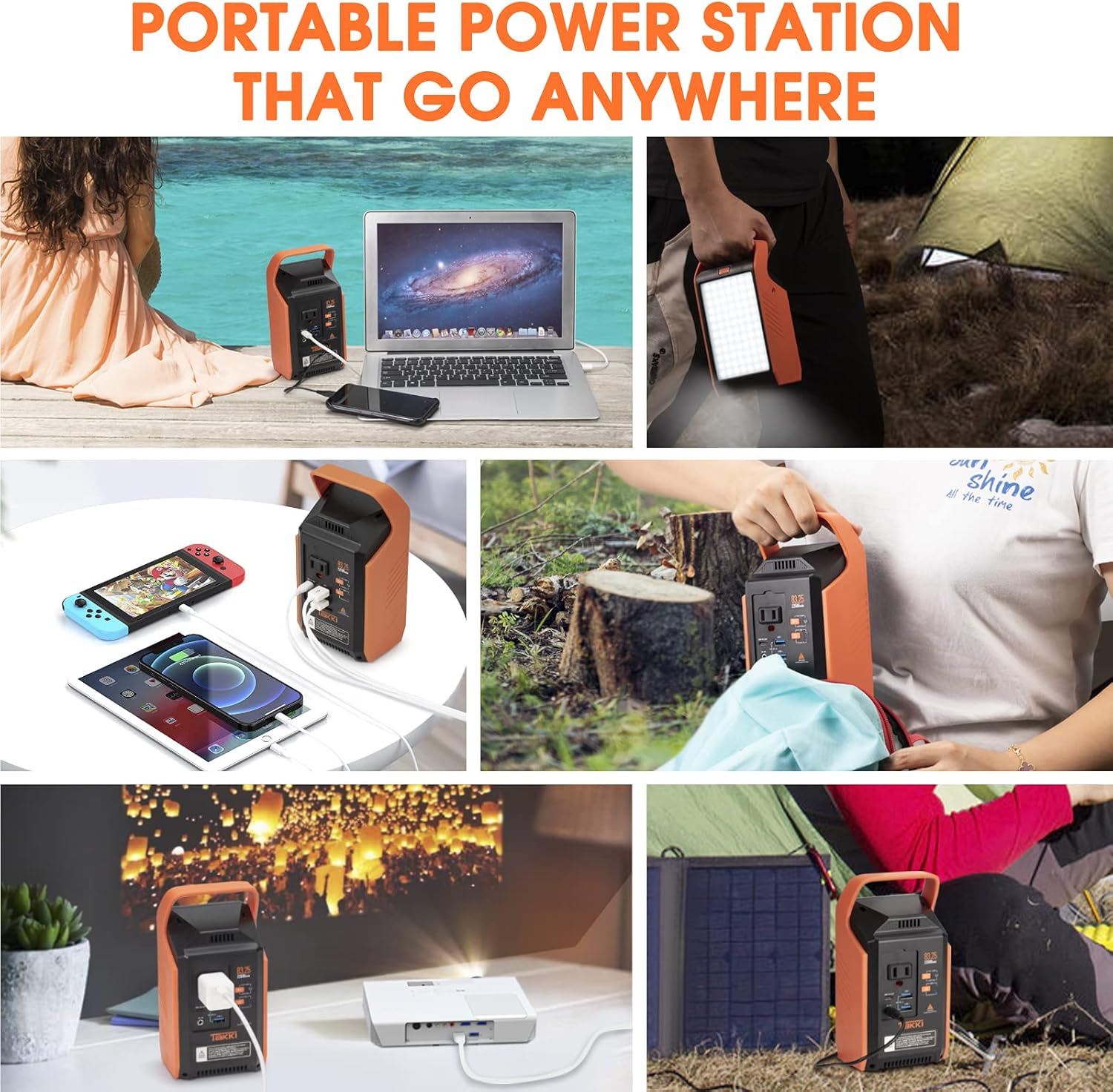 83Wh Portable Power Station with 110V AC Peak 120W Battery Backup Z85597