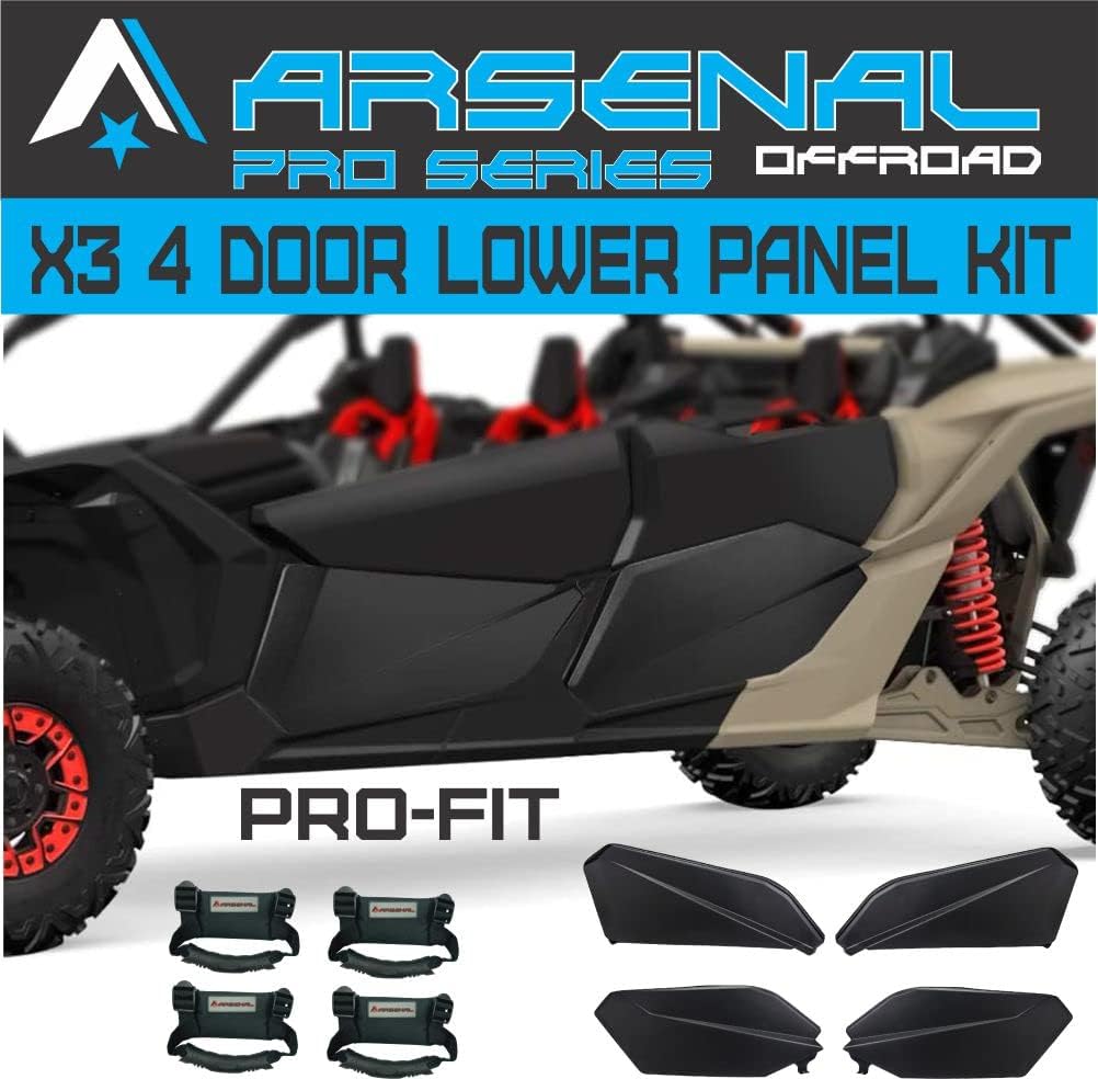 4 Door Panel Insert Kit with Alloy Frame for Can Am Maverick X3 Max RS DS 2017-2022 D219