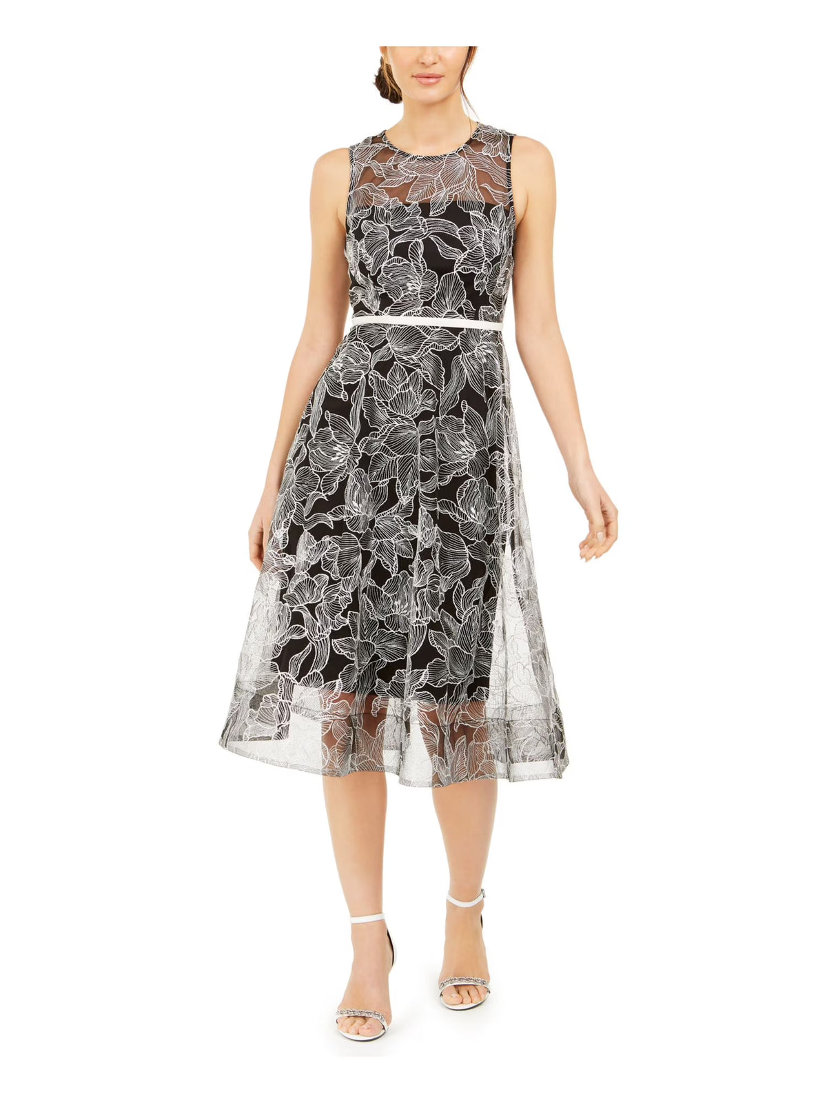 Embroidered Sheer Midi Dress G511206