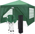 10'x10' Pop Up Commercial Instant Gazebo Tent with 4 Removable Zippered Sidewalls E606146